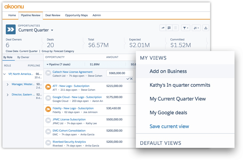 Create Focused Pipeline Review Lists Focused and efficient pipeline reviews with configurable views